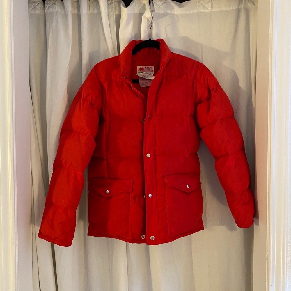 Vintage 80’s Red Puffer Coat Sz M